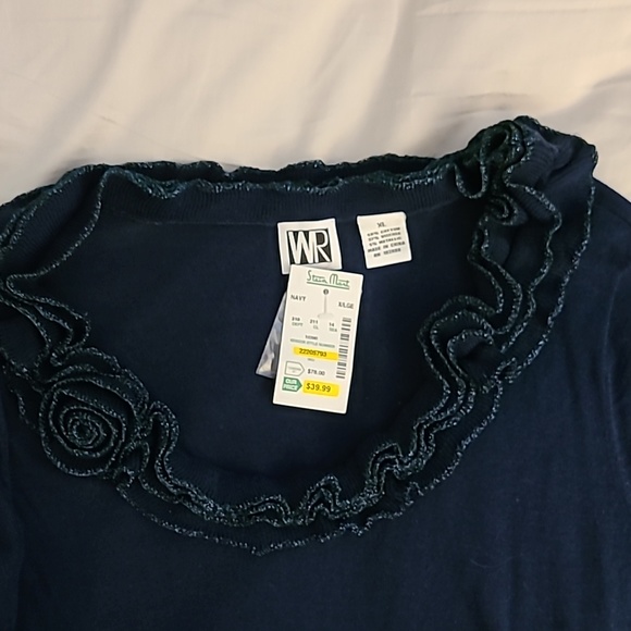 WR blue top with frilly collar - Picture 4 of 7